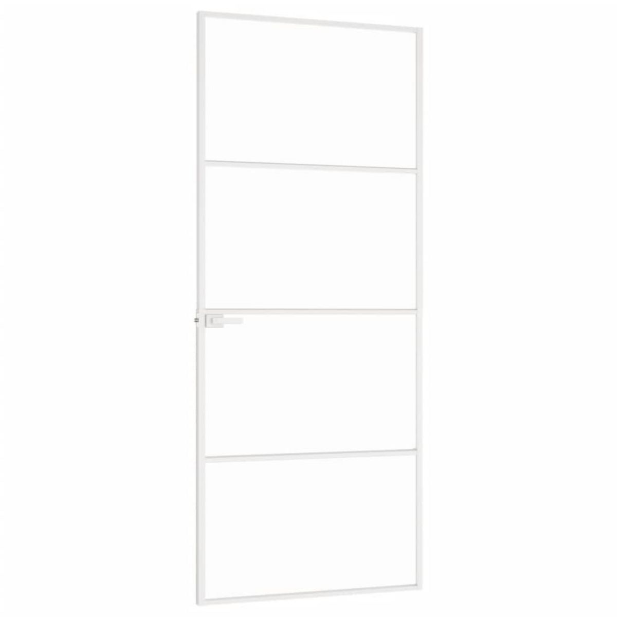 VIDAXL Porte d'interieur Blanc 83x201,5 cm Trempe verre aluminium fin