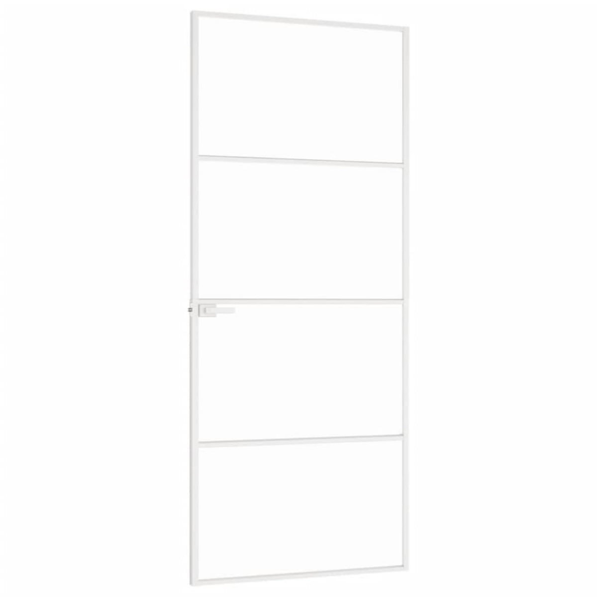 VIDAXL Porte d'interieur Blanc 83x201,5 cm Trempe verre aluminium fin