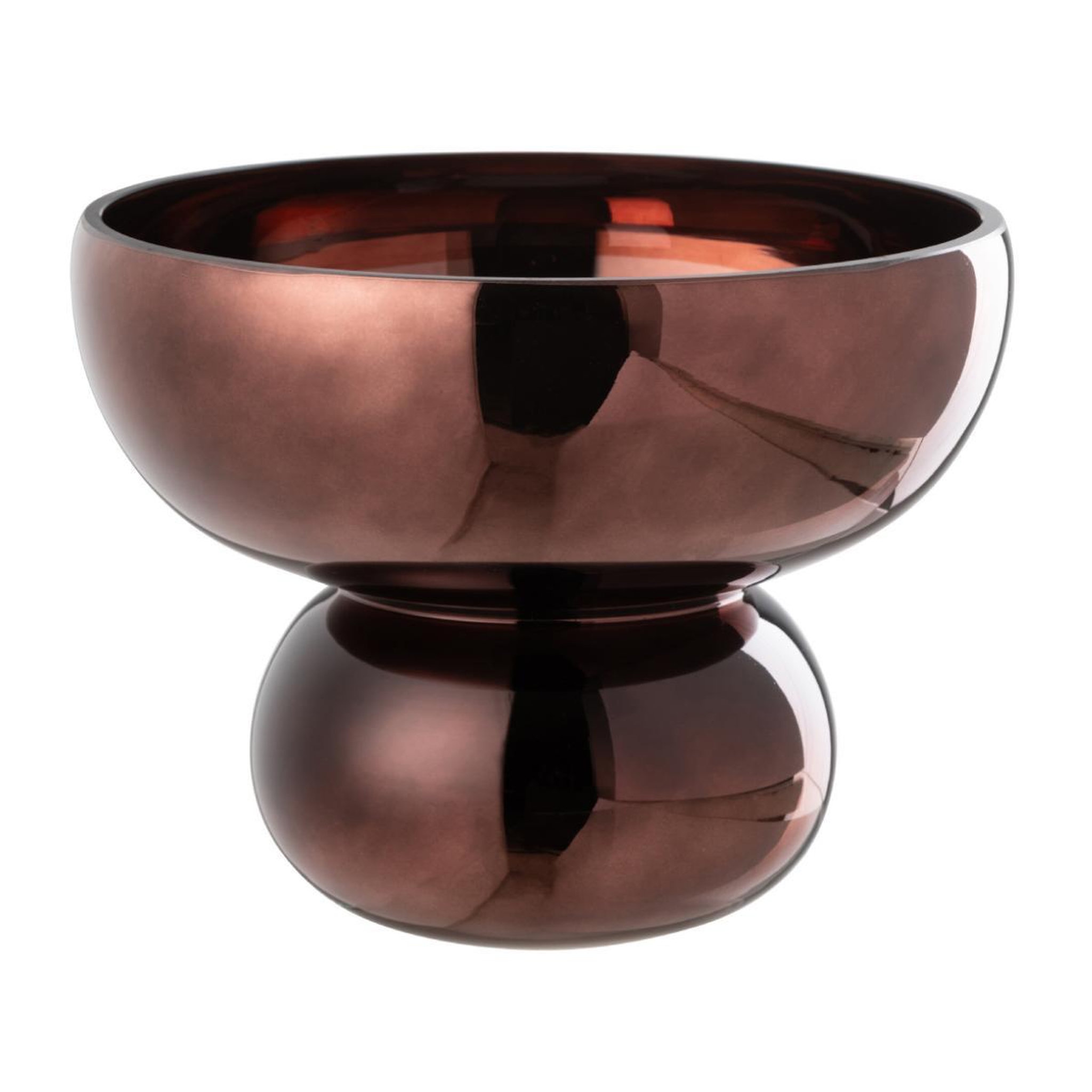 Voir la diapositive 2 : J-LINE Photophore Design Bol  Cléa  23cm Prune