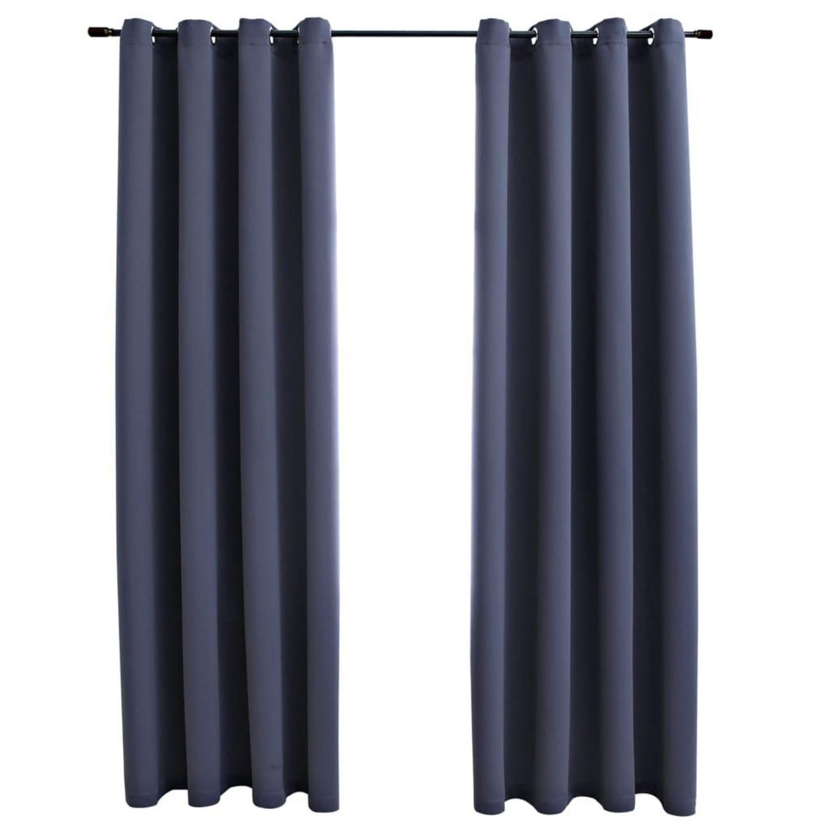VIDAXL Rideaux occultants avec anneaux Metal 2pcs Anthracite 140x245cm