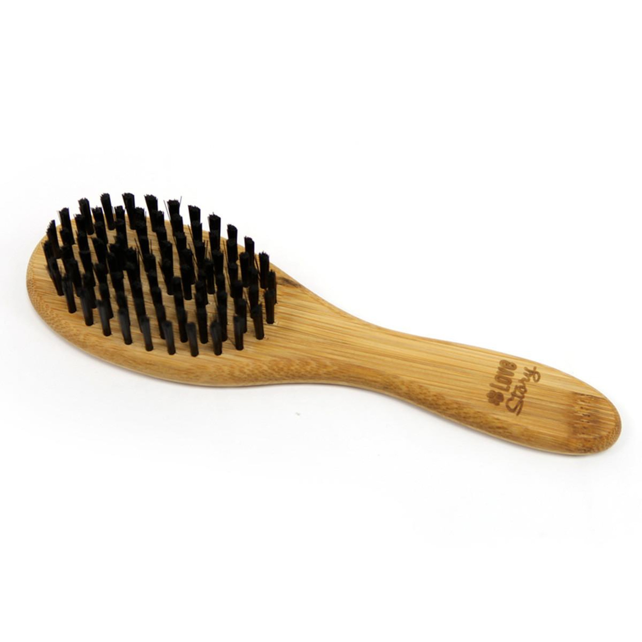 LOVE STORY Brosse de toilettage bambou  poils doux  22cm naturel