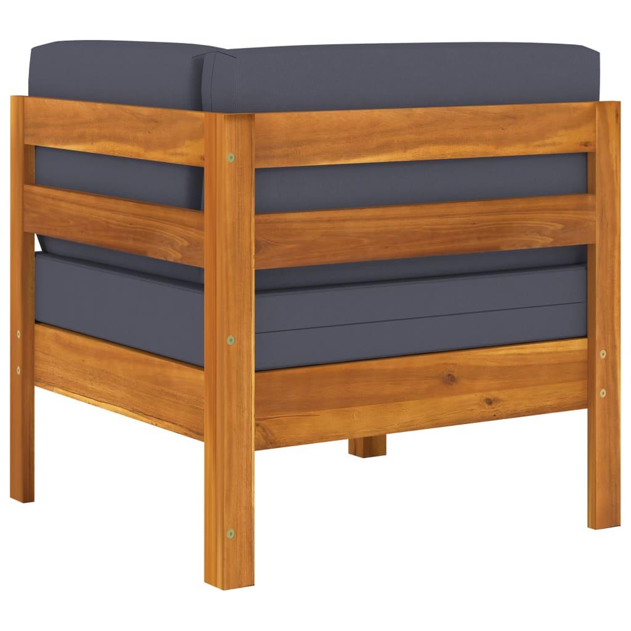 Voir la diapositive 4 : VIDAXL Salon de jardin 2 pcs avec coussins gris fonce Bois d'acacia