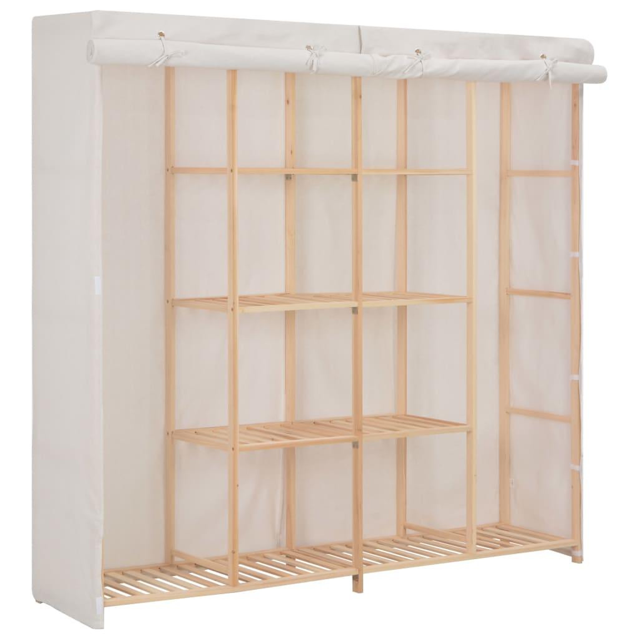 Voir la diapositive 1 : VIDAXL Garde-robe Blanc 173x40x170 cm Tissu