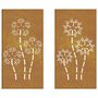 Voir la diapositive 5 : VIDAXL Decorations murales de jardin 2pcs 105x55 cm design de fleur