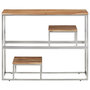 Voir la diapositive 2 : VIDAXL Table console argente acier inoxydable et bois massif d'acacia