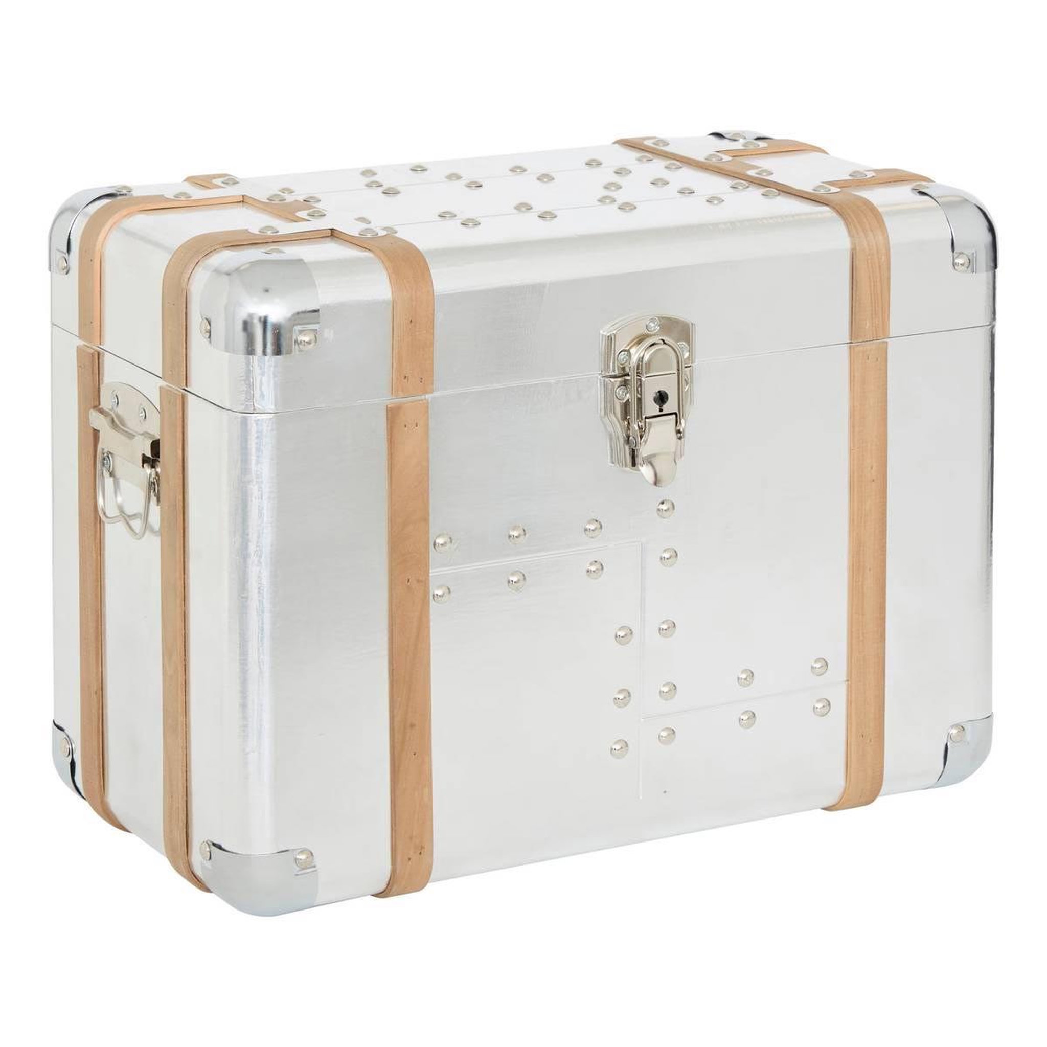 Voir la diapositive 2 : ATMOSPHERA Lot de 3 malles de rangement  sky  54cm argent