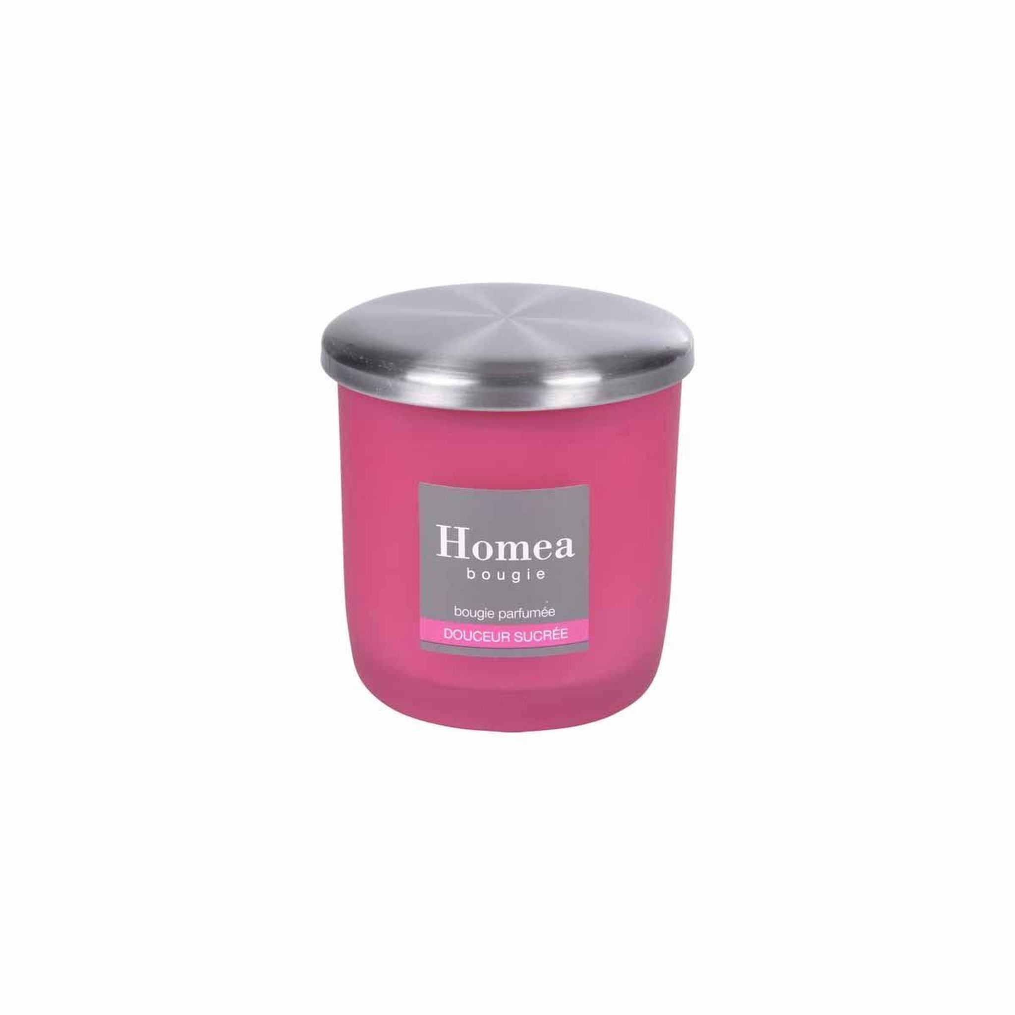 Voir la diapositive 2 : HOMEA Bougie parfumée verrine  tropical fresh  9cm douceur sucrée