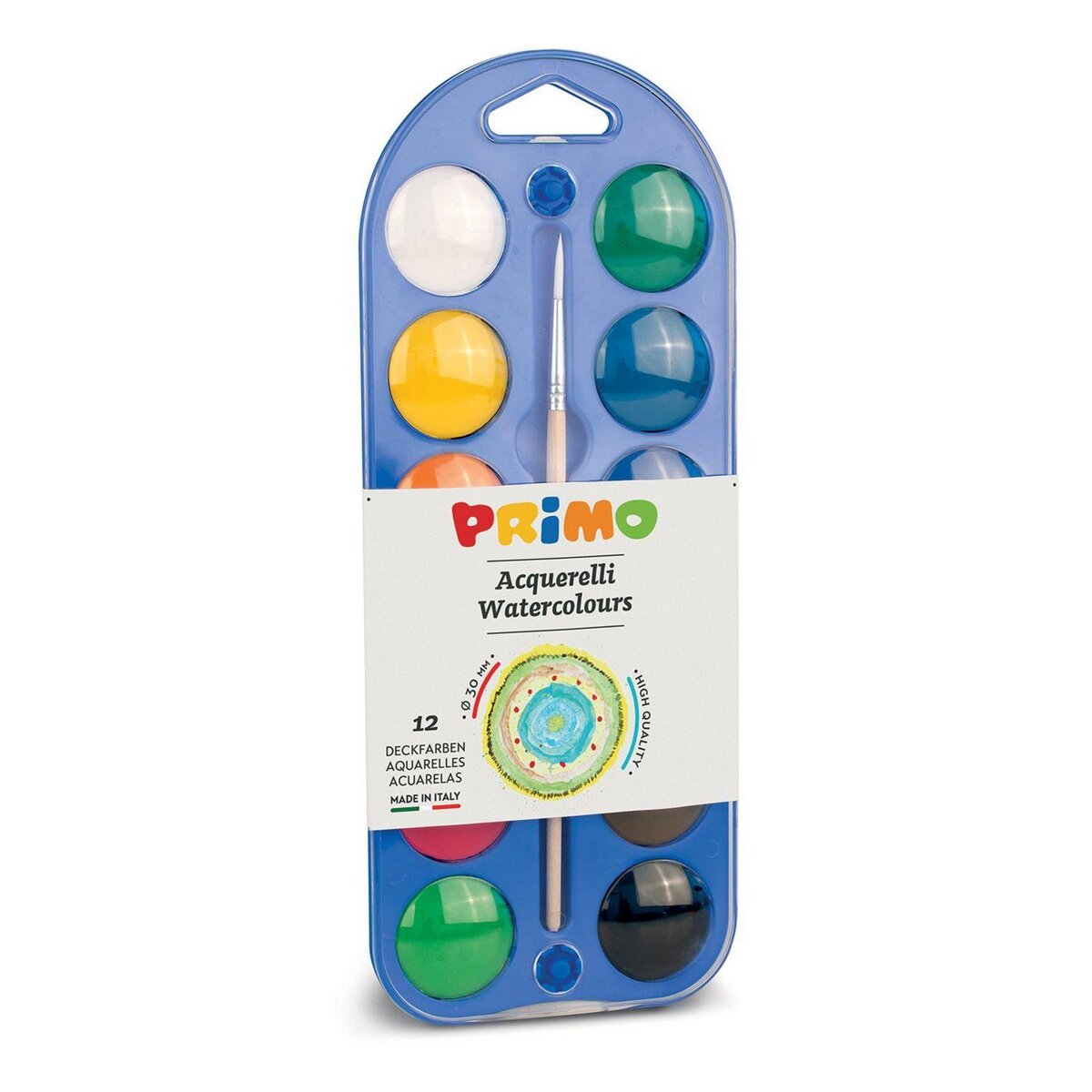 PRIMO Palette d'aquarelle 12 couleurs Ø 30 mm
