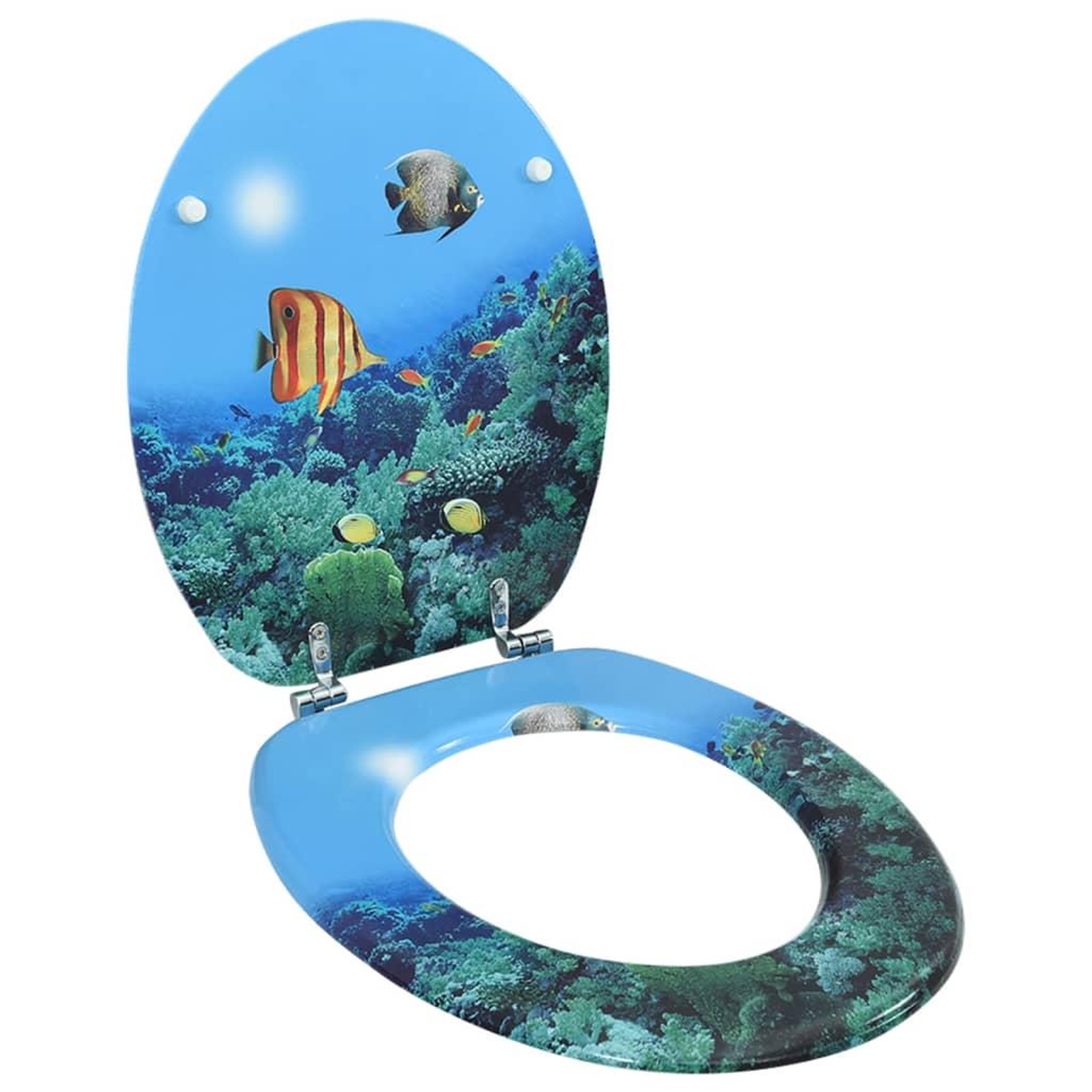 VIDAXL Siege de toilette avec couvercle MDF Design de fond marin