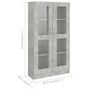 Voir la diapositive 6 : VIDAXL Armoire a vitrine Gris beton 82,5x30,5x150 cm Bois d'ingenierie
