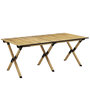 Voir la diapositive 1 : OUTSUNNY Table de camping pique-nique pliable - plateau enroulable - acier alu aspect bois naturel
