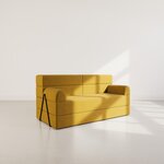 LISA DESIGN Astral - canapé 3 places convertible en velours texturé. Coloris disponibles : Bleu, Beige, Orange, Gris, Marron, Vert