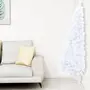 VIDAXL Demi-arbre de Noël artificiel pre-eclaire et boules blanc 240cm