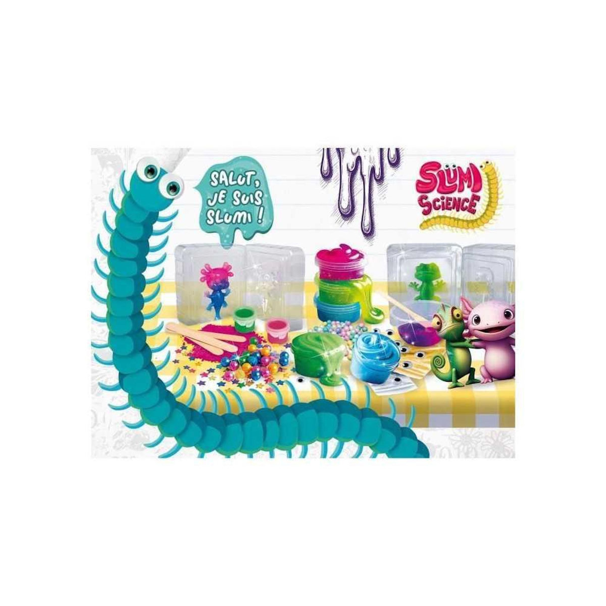 LISCIANI GIOCHI Squish et slime - Kit Scientifique - SLUMI SCIENCE - Composants Variés, Recettes Illustrées