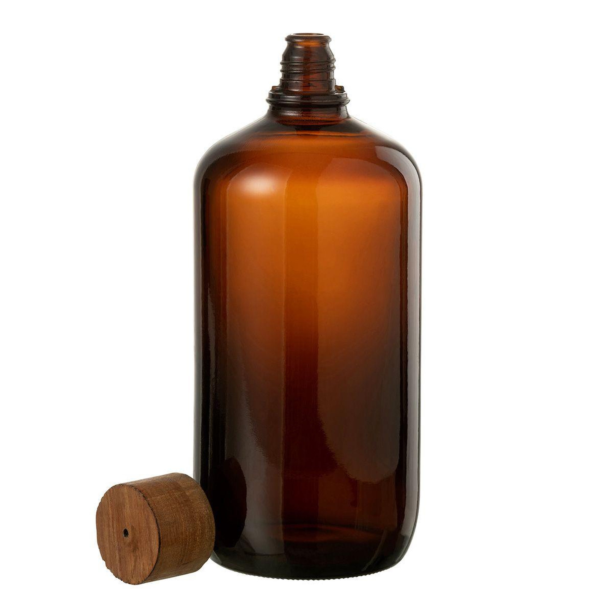 Voir la diapositive 2 : J-LINE Bouteille en Verre  Vintage  33cm Marron