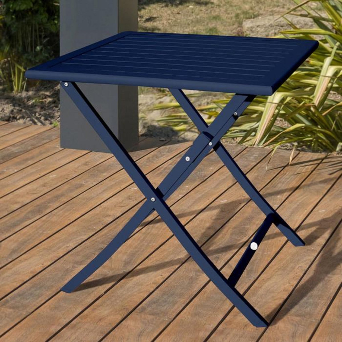 Paris Prix Table de Jardin Pliante  Marius  70cm Bleu Marine