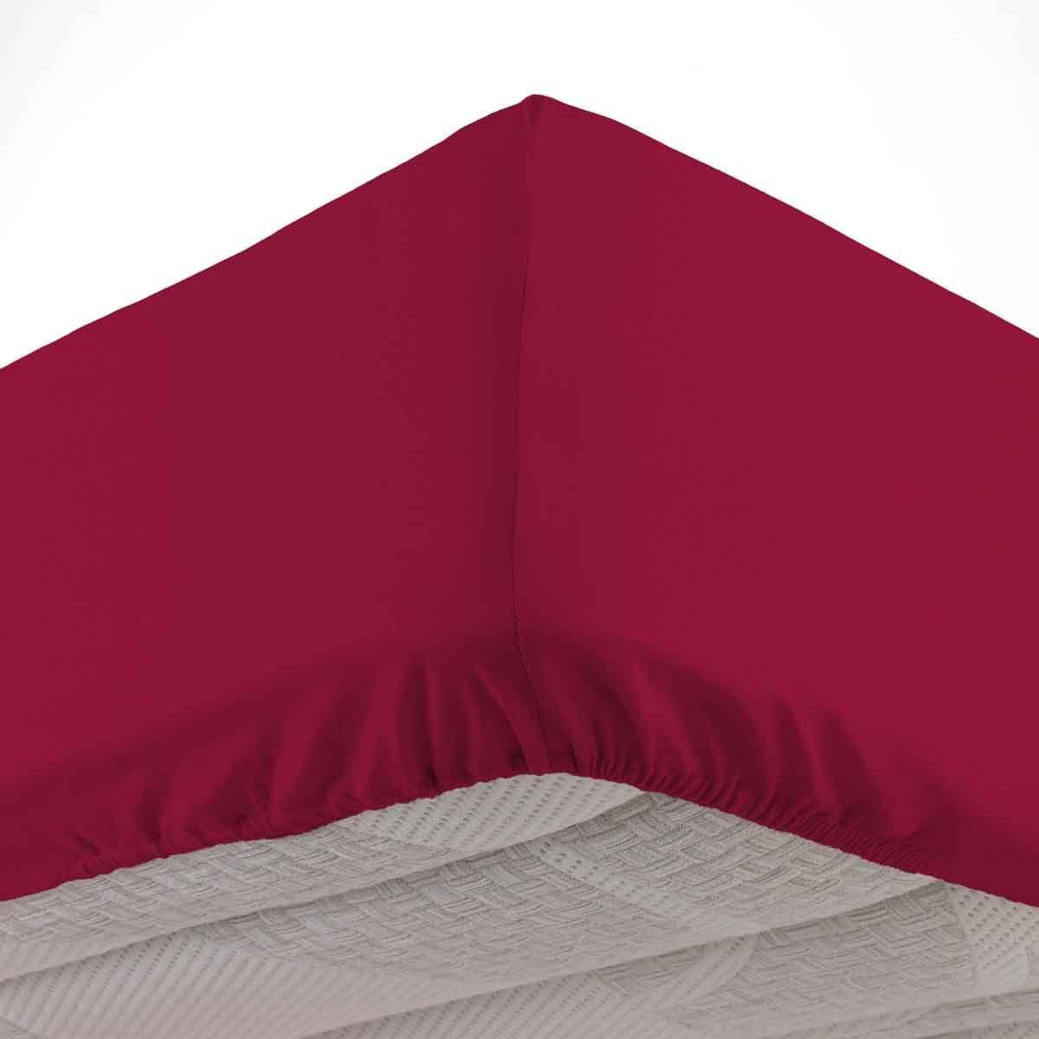 Douceur d'Intérieur Drap housse en coton  biolina  180x200cm bordeaux