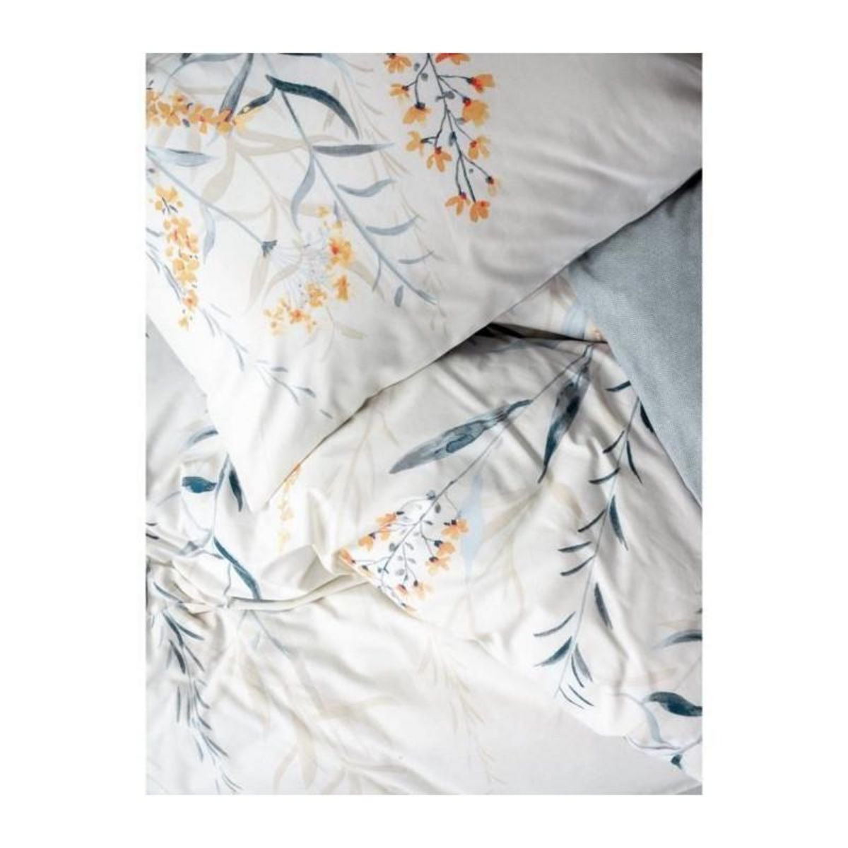 GENERIQUE Parure de lit - 129CTN64844 - 1 housse de couette 220 x 240 cm + 2 taies d'oreiller 60 x 60 cm - 100% coton ranforcé - Bleu