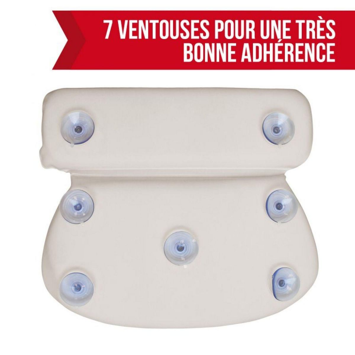 VIVEZEN Coussin, oreiller de bain avec ventouses pour baignoire, Spa, Jacuzzi - Blanc
