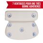 Voir la diapositive 2 : VIVEZEN Coussin, oreiller de bain avec ventouses pour baignoire, Spa, Jacuzzi - Blanc
