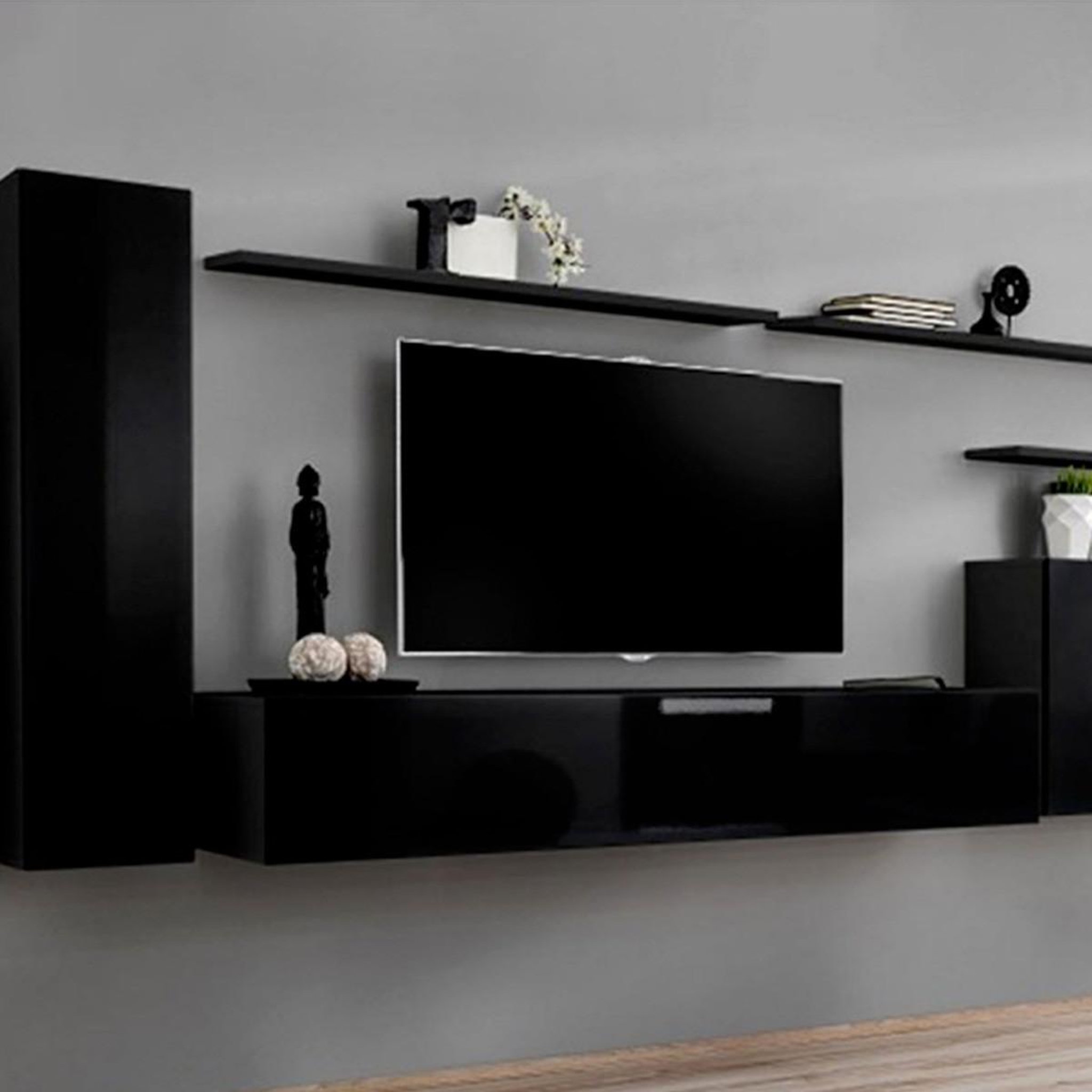 Paris Prix Meuble tv mural design  switch i  330cm noir