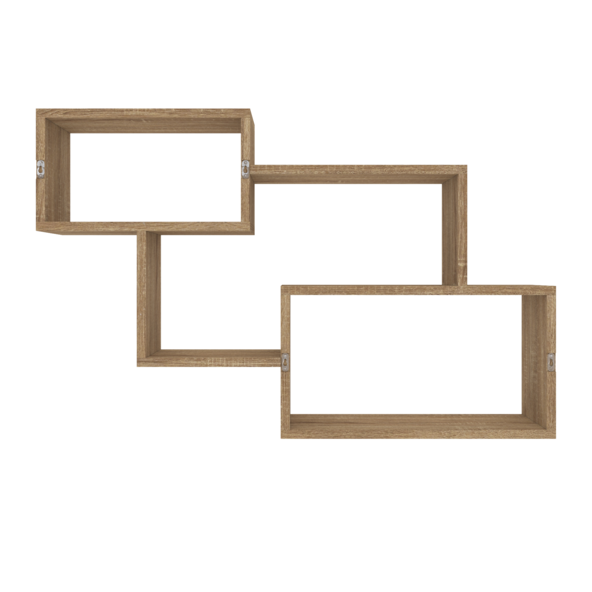 ID MARKET Etagère murale double position LOUANE bois façon hêtre