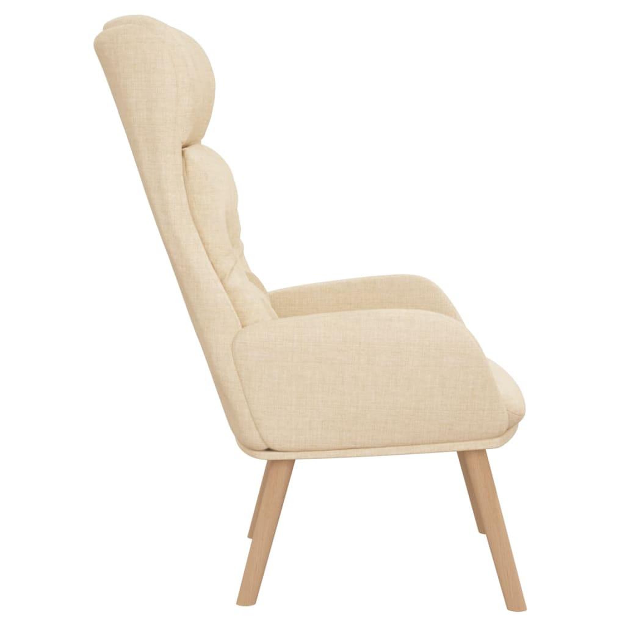 Voir la diapositive 4 : VIDAXL Chaise de relaxation Creme Tissu