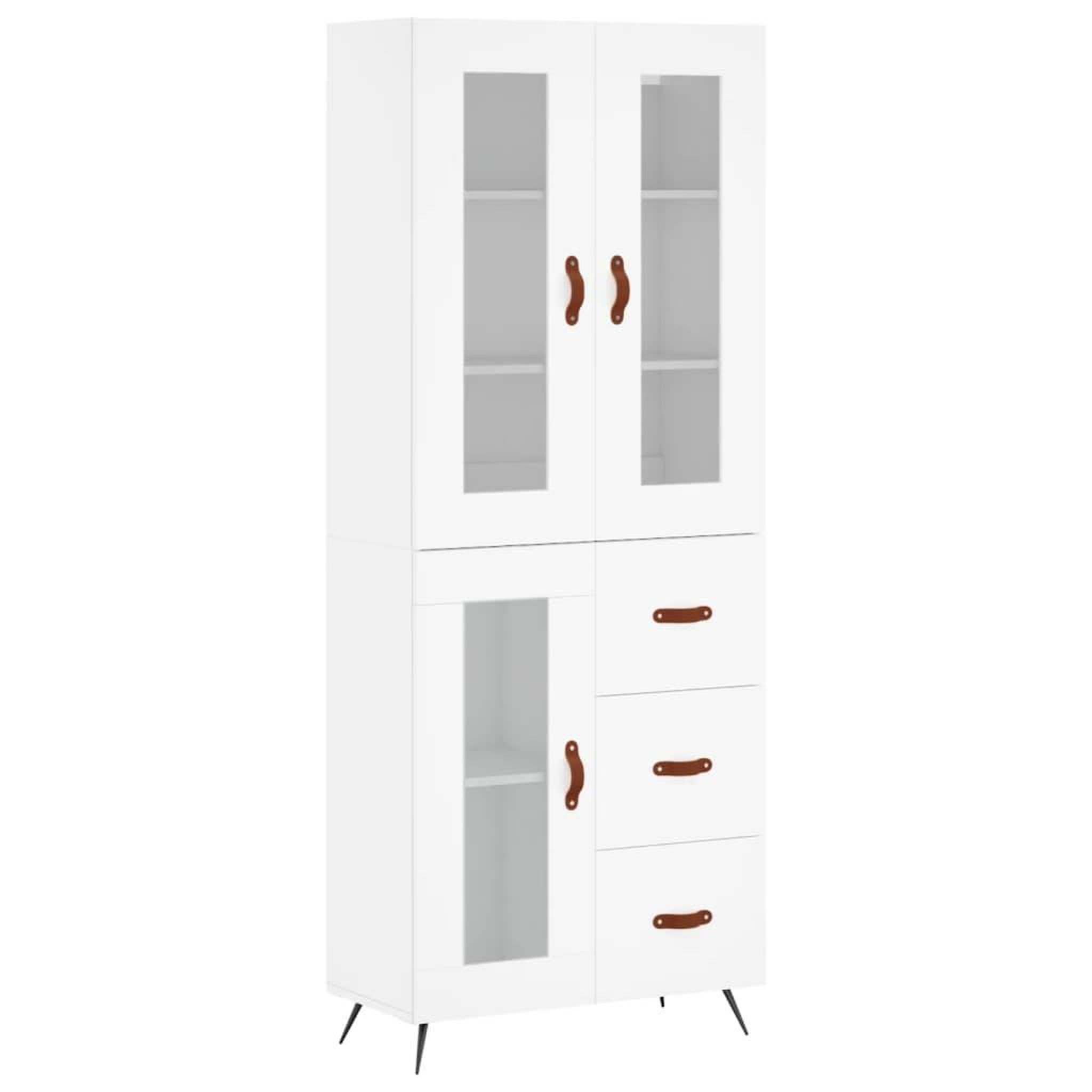 Voir la diapositive 2 : VIDAXL Buffet haut Blanc 69,5x34x180 cm Bois d'ingenierie