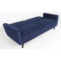 Voir la diapositive 2 : Paris Prix Canapé Convertible en Velours  Garry  220cm Bleu