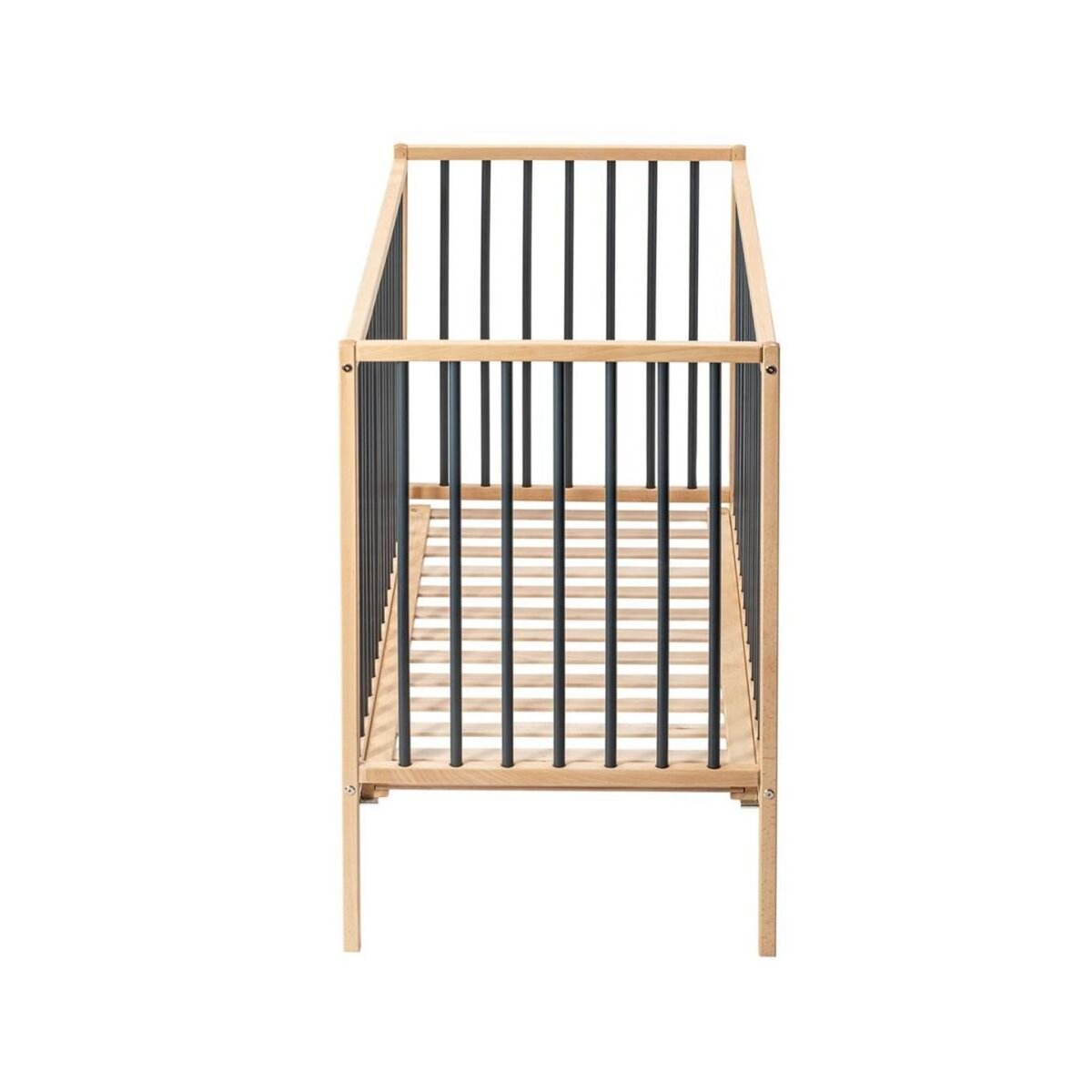 COMBELLE Lit pour Enfant REMI 70x140 cm Hybride en Anthracite - Mobilier de Puériculture Artisanale