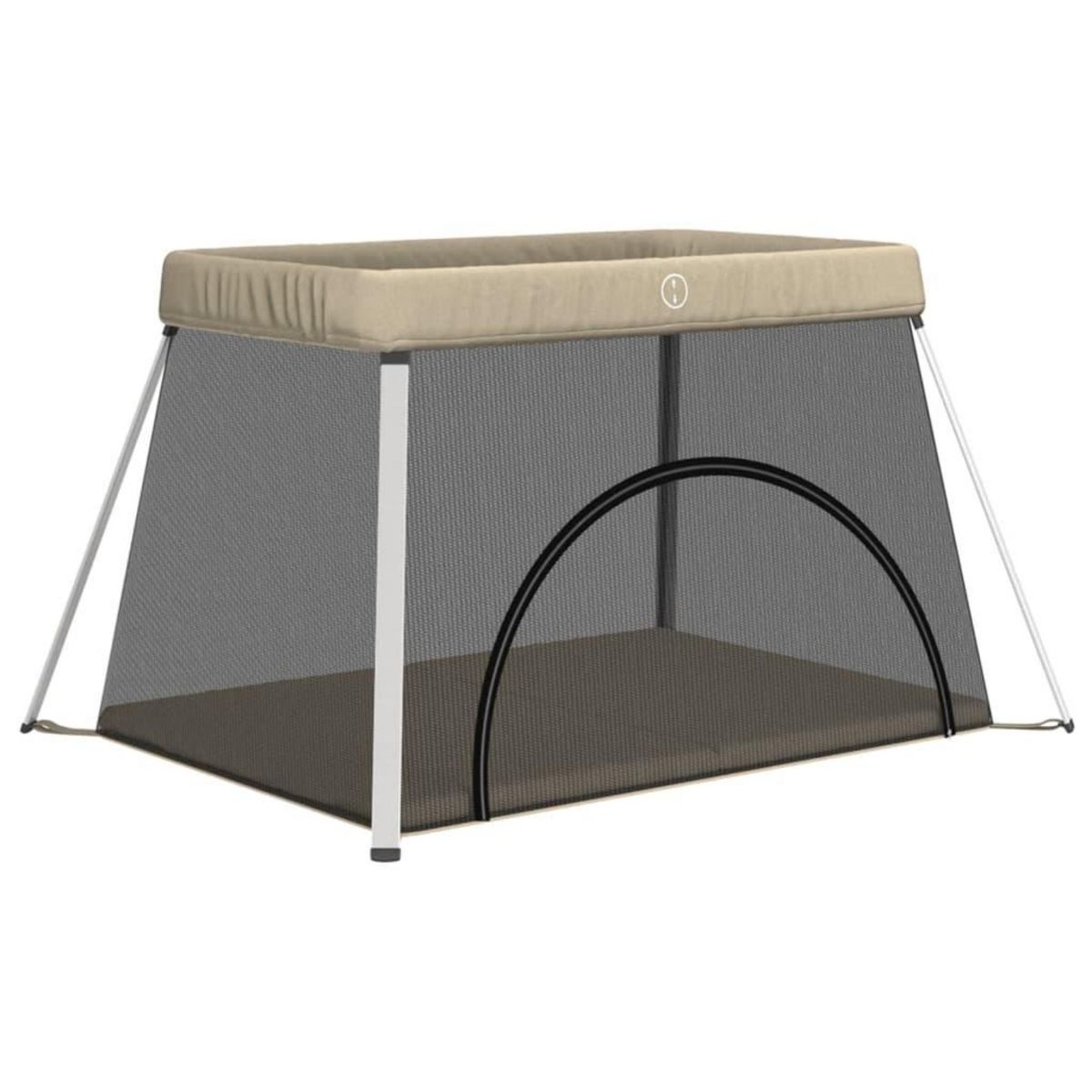 VIDAXL Parc pour bebe avec matelas Taupe Tissu de lin