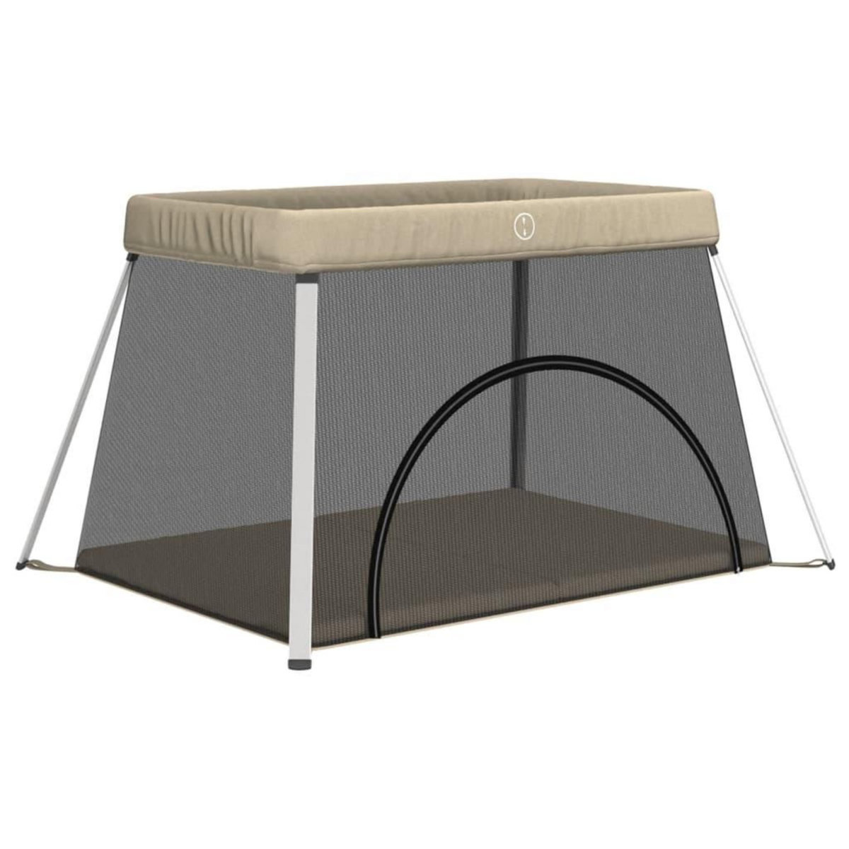 VIDAXL Parc pour bebe avec matelas Taupe Tissu de lin