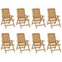 Voir la diapositive 2 : VIDAXL Chaises de jardin inclinables lot de 8 Bois de teck solide