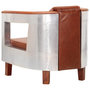 Voir la diapositive 4 : VIDAXL Fauteuil en style d'aviation marron cuir veritable