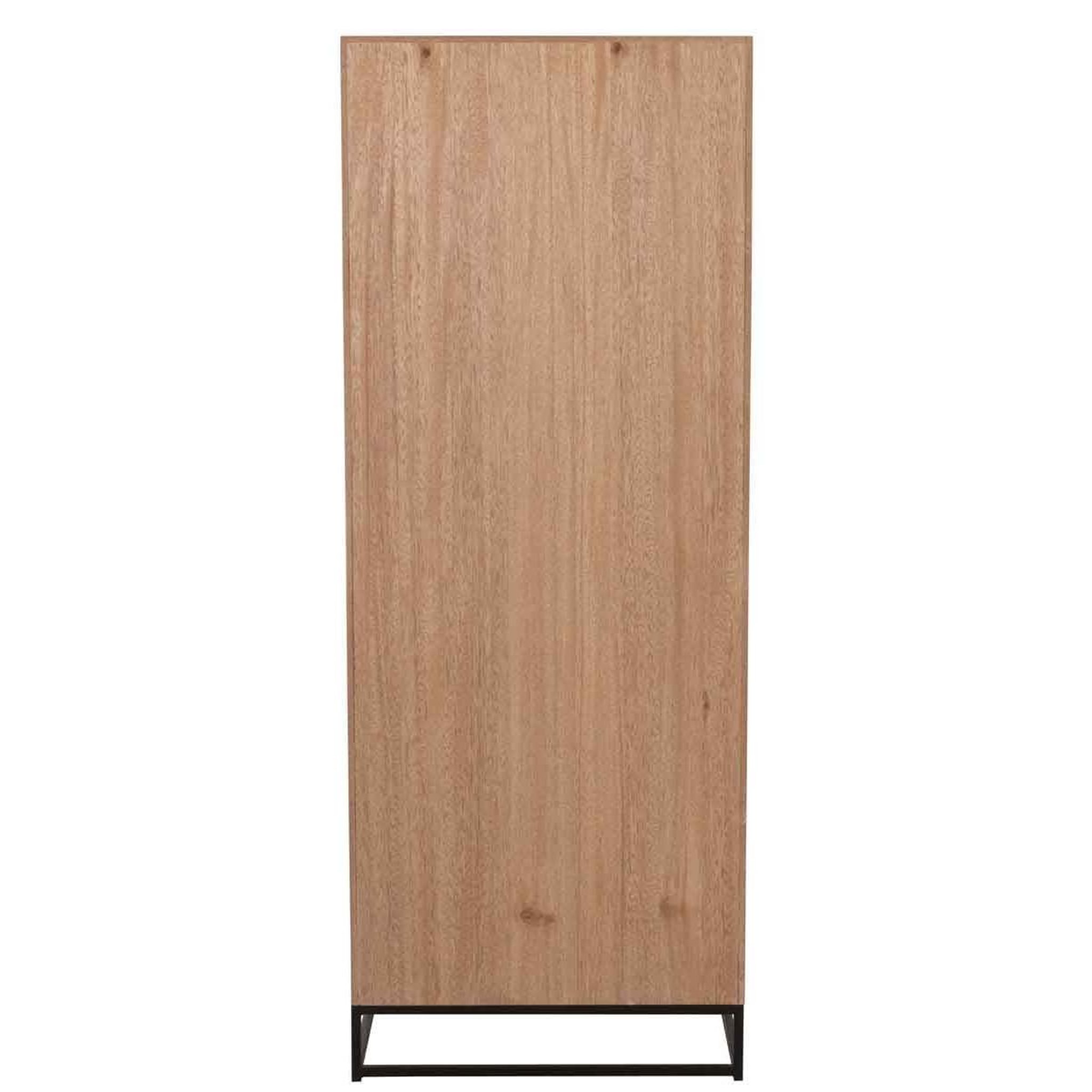Voir la diapositive 3 : J-LINE Chiffonnier 3 tiroirs  miraza  158cm naturel & noir