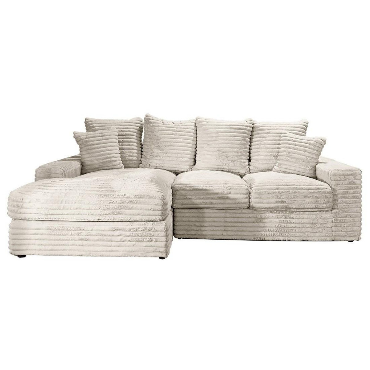 LISA DESIGN Andy - canapé d'angle gauche 4 places en fausse fourrure côtelée