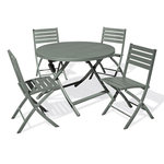 Paris Prix Ensemble Table de Jardin Pliante & 4 Chaises  Marius  110cm Kaki