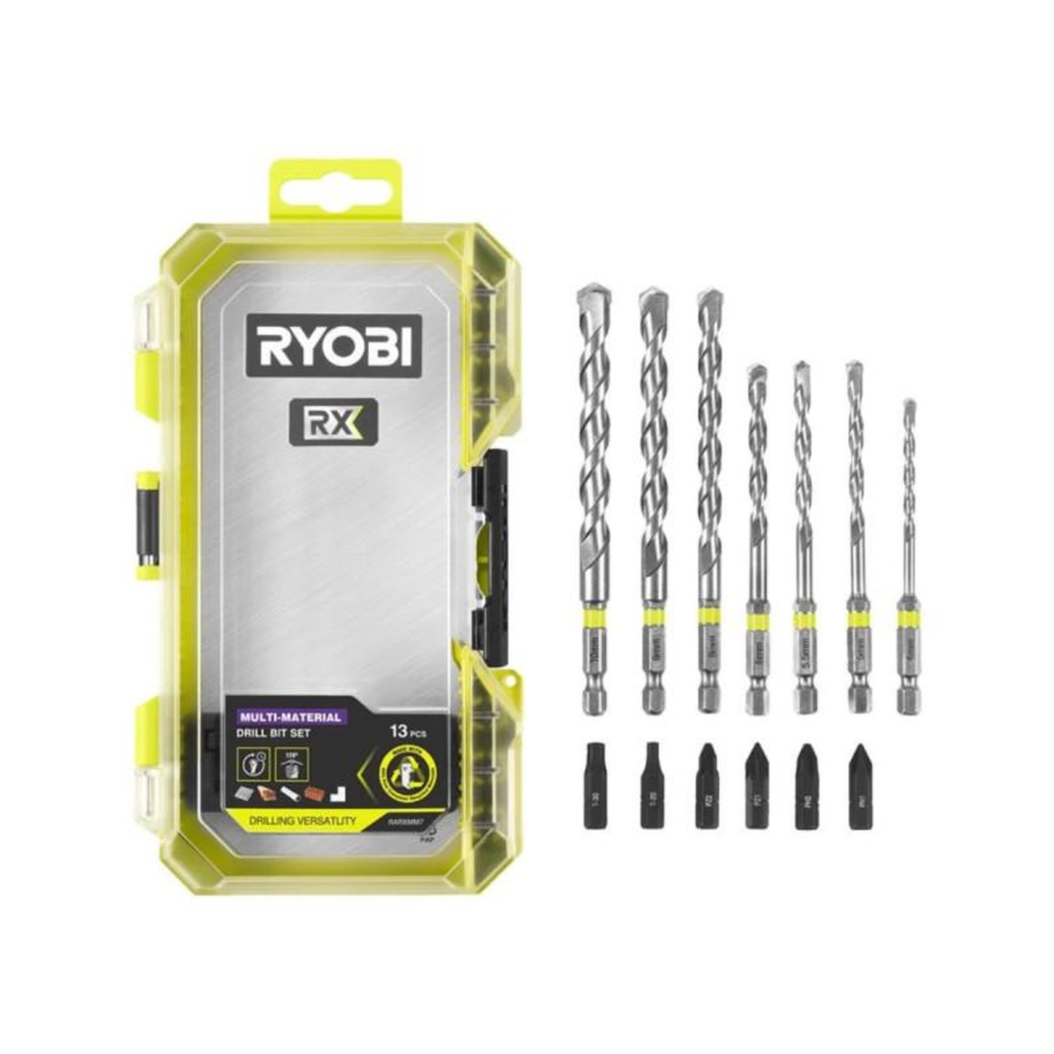 Voir la diapositive 2 : Ryobi Coffret 7 forets multi-matériaux RYOBI RX - 4 à 10 mm - RARXMM7