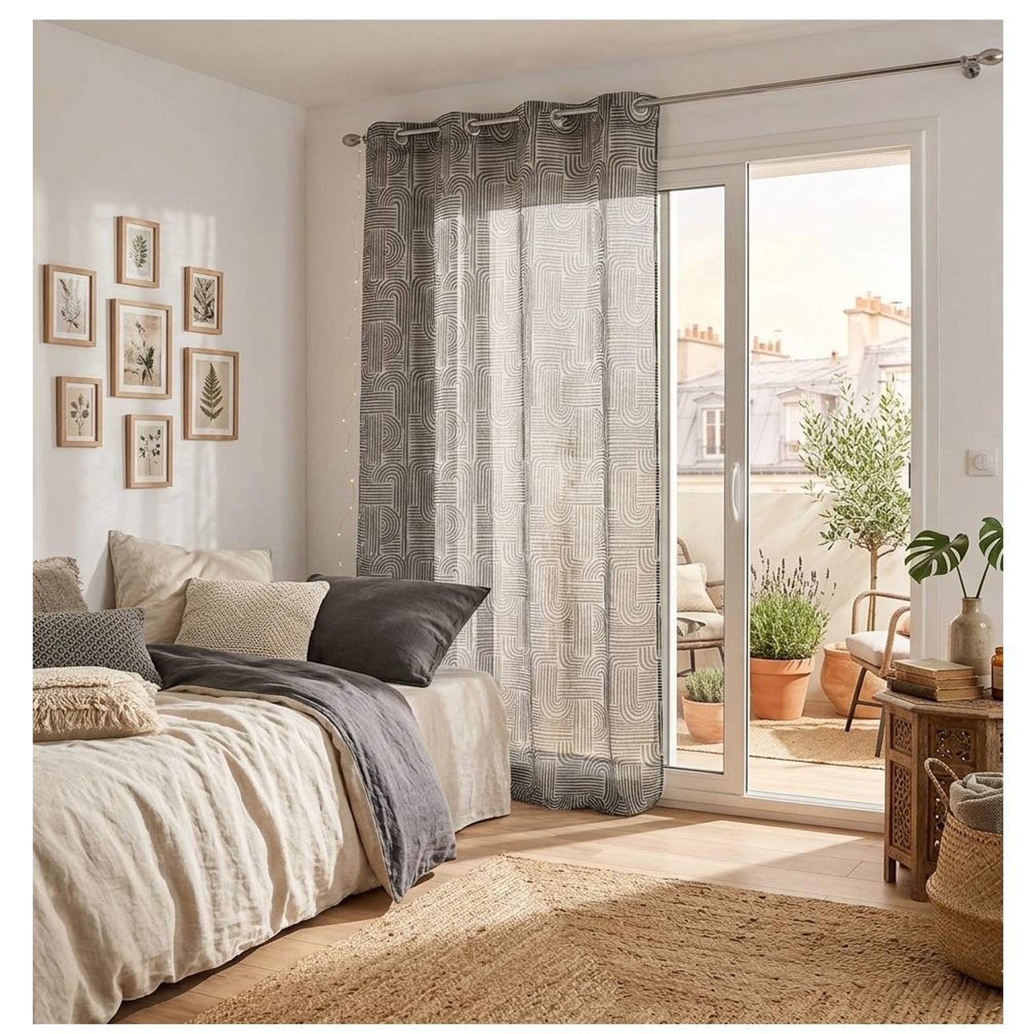 Voir la diapositive 2 : Eden Rideau voile sable collection pandore