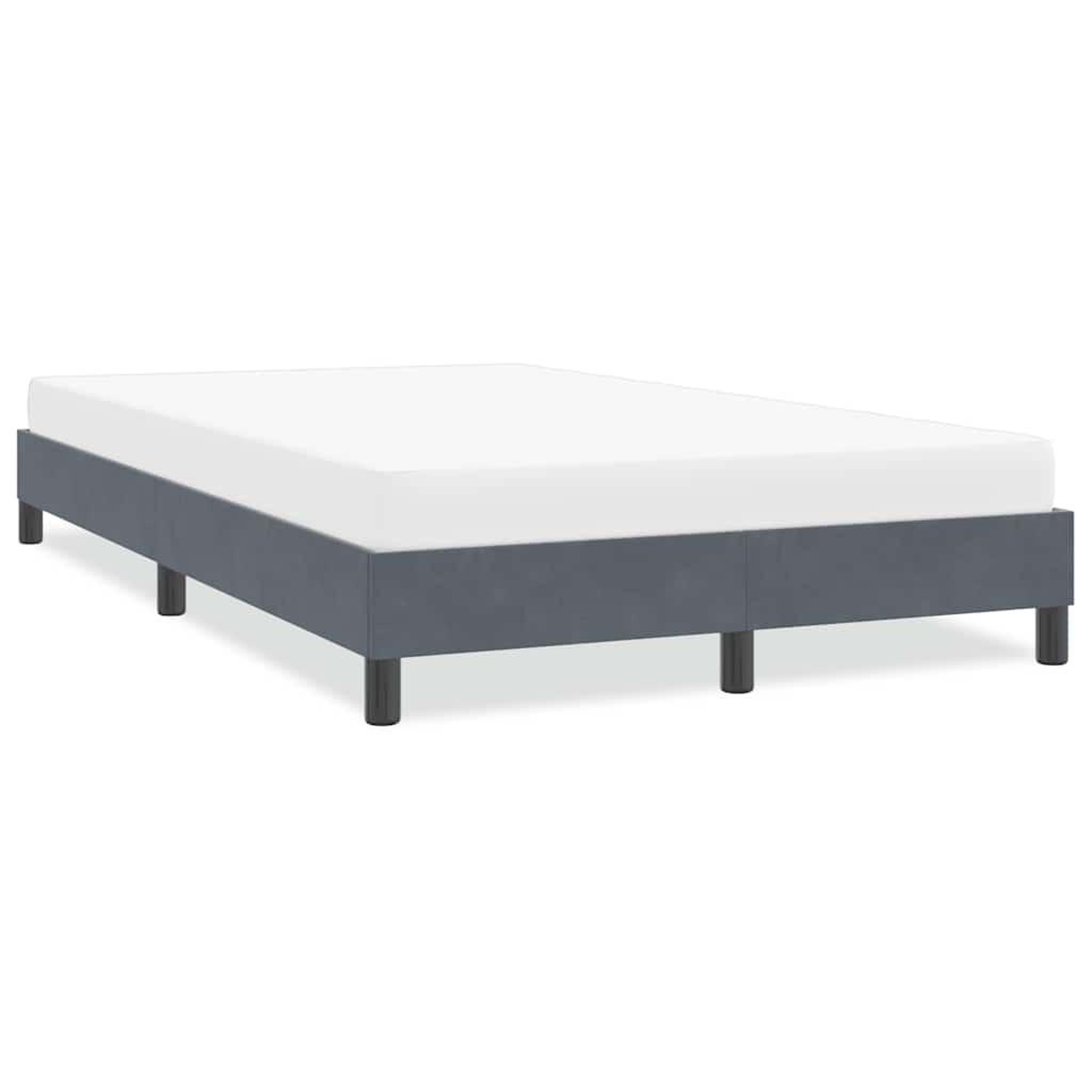 VIDAXL Cadre de lit sans matelas gris fonce 120x210 cm velours