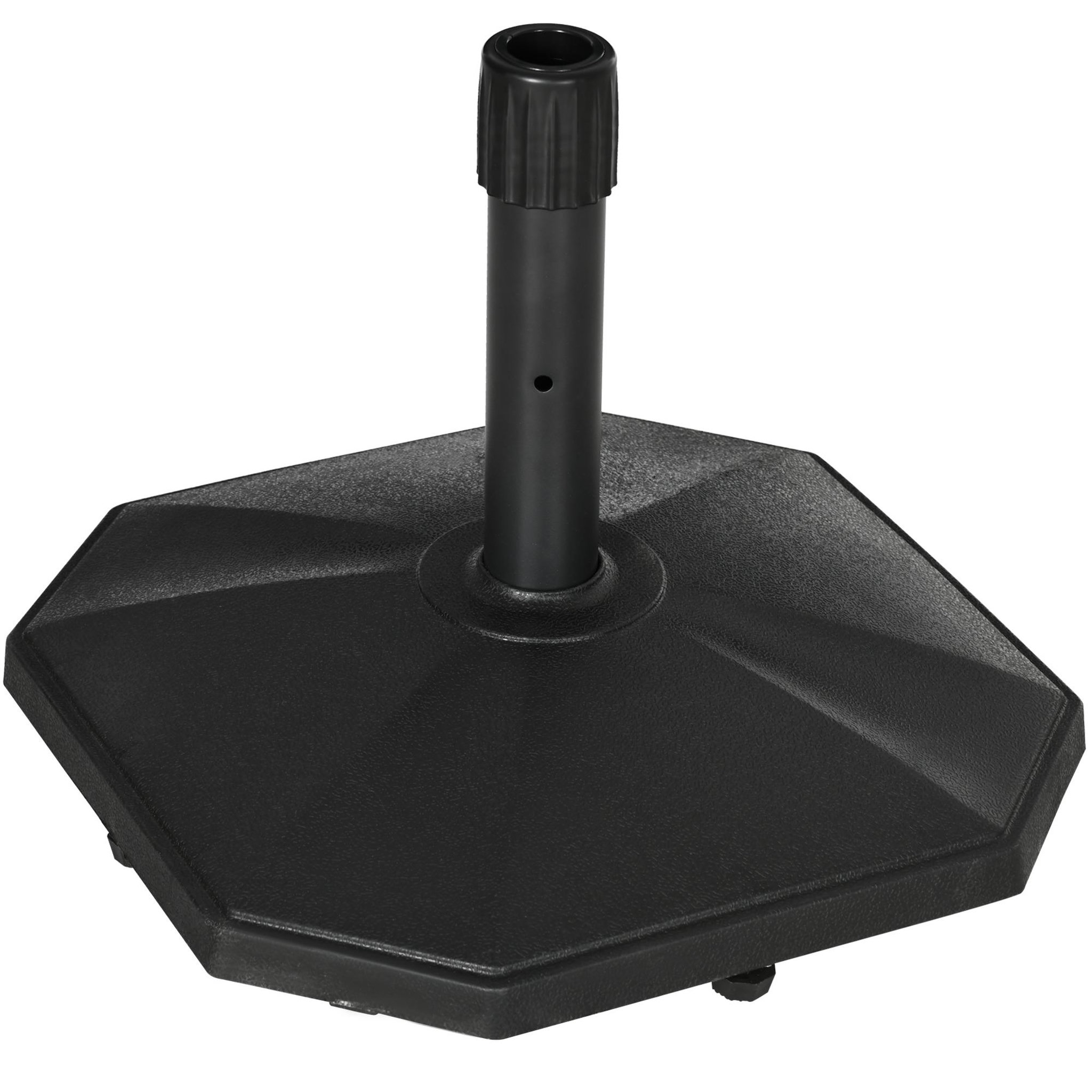 Voir la diapositive 1 : OUTSUNNY Pied de parasol base de parasol support parasol en polyéthylène pour mât Ø 32, 34 et 38 mm - 46 x 46 x 39 cm noir