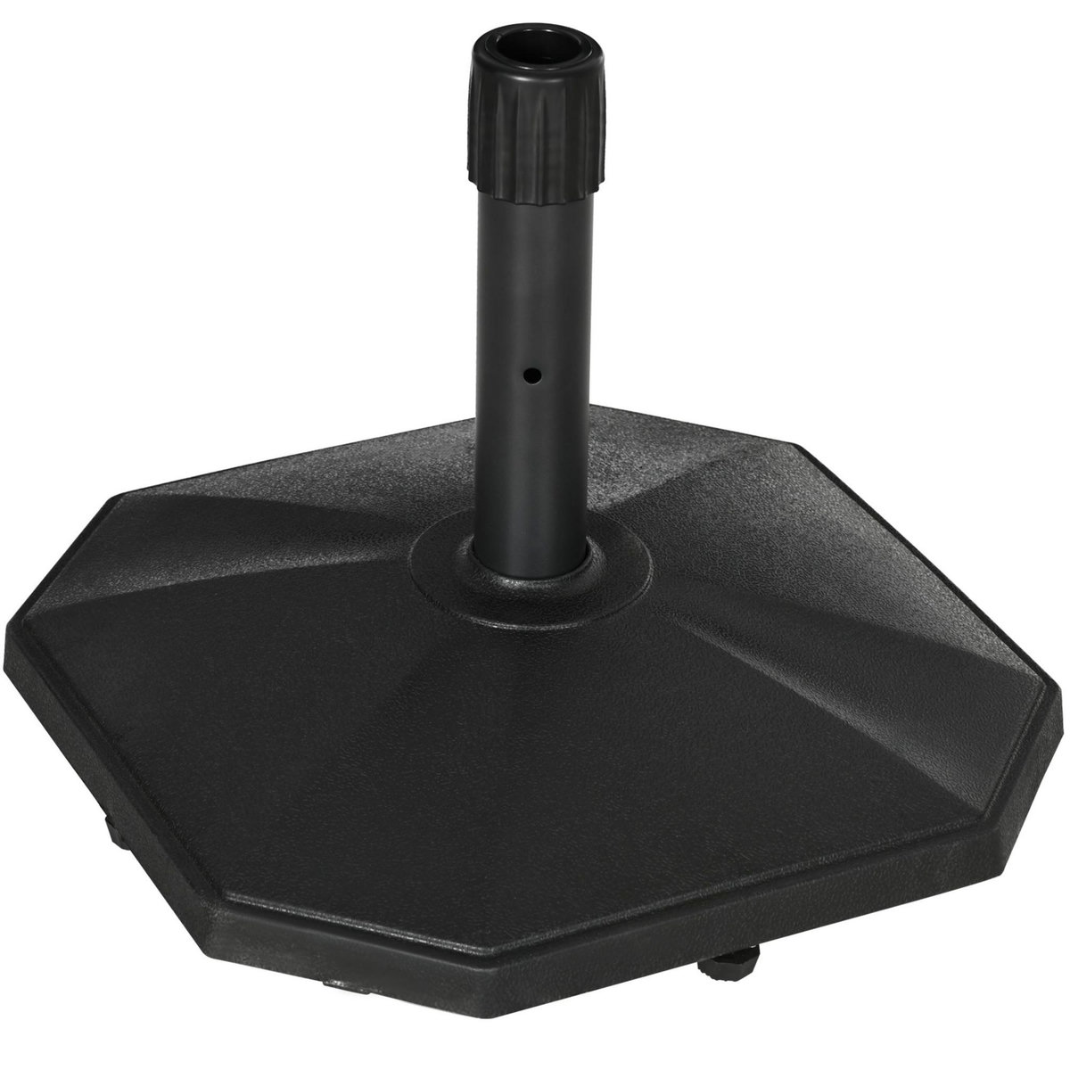OUTSUNNY Pied de parasol base de parasol support parasol en polyéthylène pour mât Ø 32, 34 et 38 mm - 46 x 46 x 39 cm noir