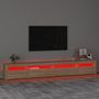 Voir la diapositive 5 : VIDAXL Meuble TV avec lumieres LED Chene sonoma 270x35x40 cm