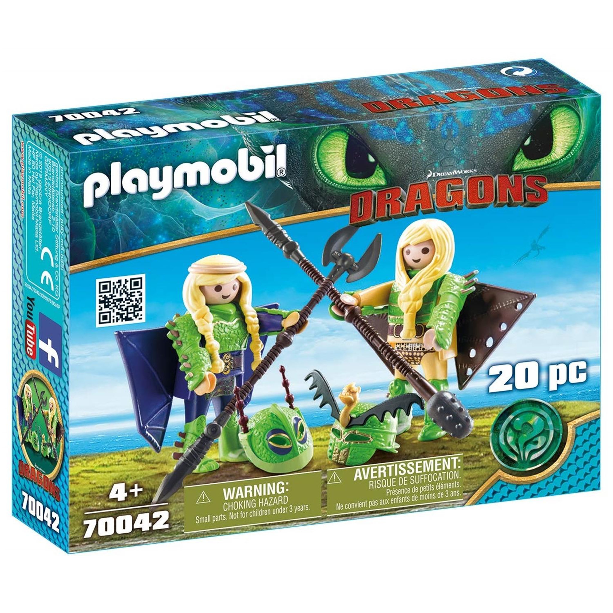 PLAYMOBIL Dragons - Kranedur et Kognedur en combinaison de vol