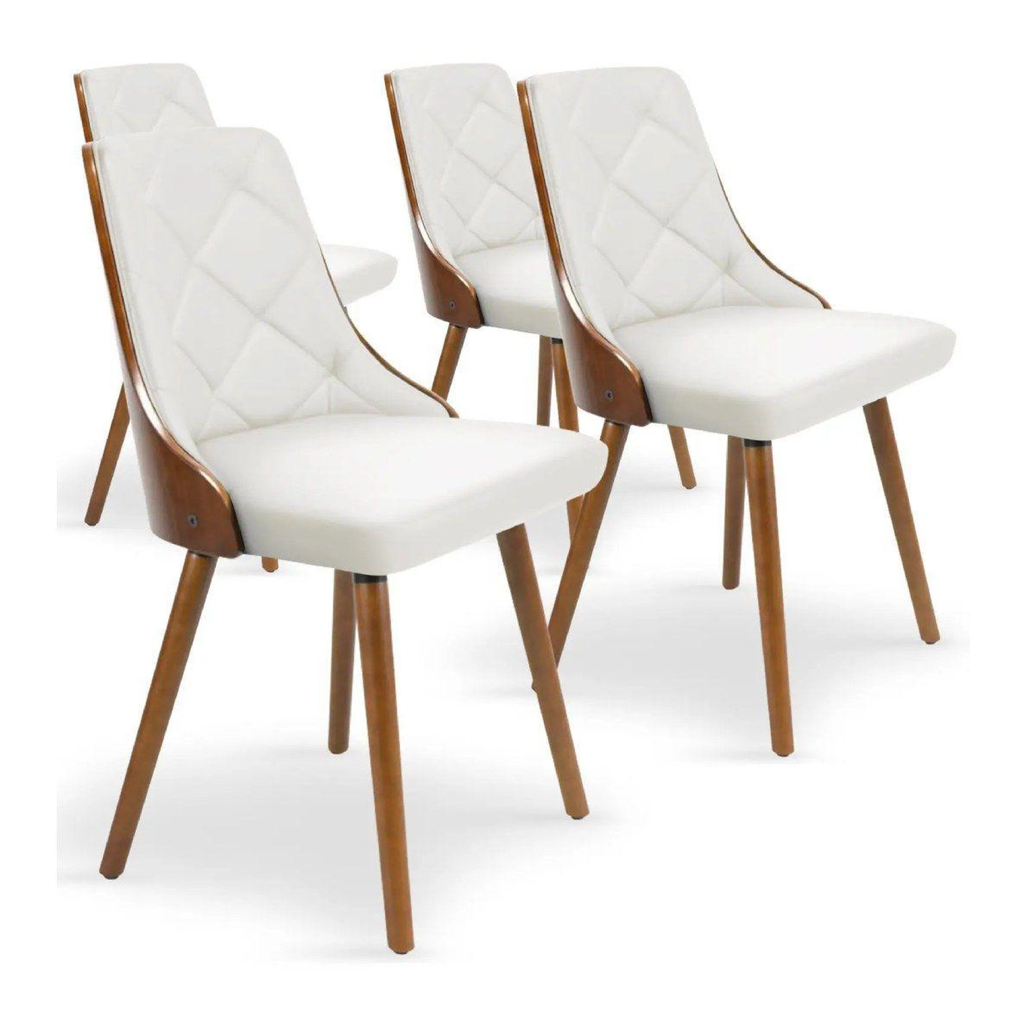 Voir la diapositive 3 : Paris Prix Lot de 4 chaises scandinave  cargo  79cm noisette & blanc