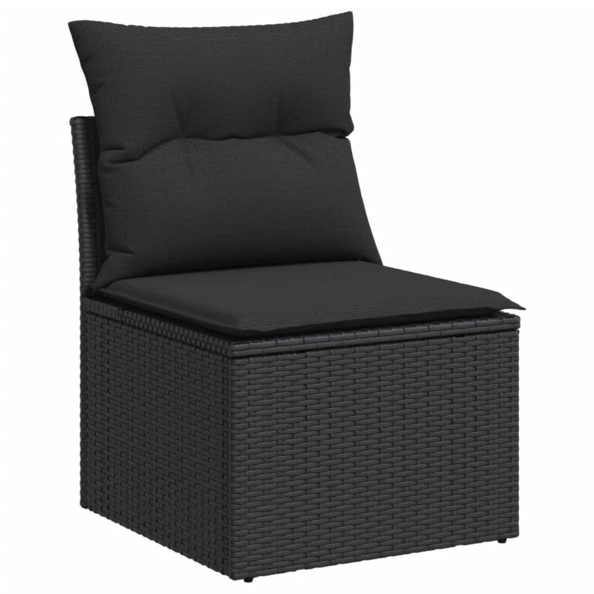 VIDAXL Salon de jardin 8 pcs avec coussins noir resine tressee