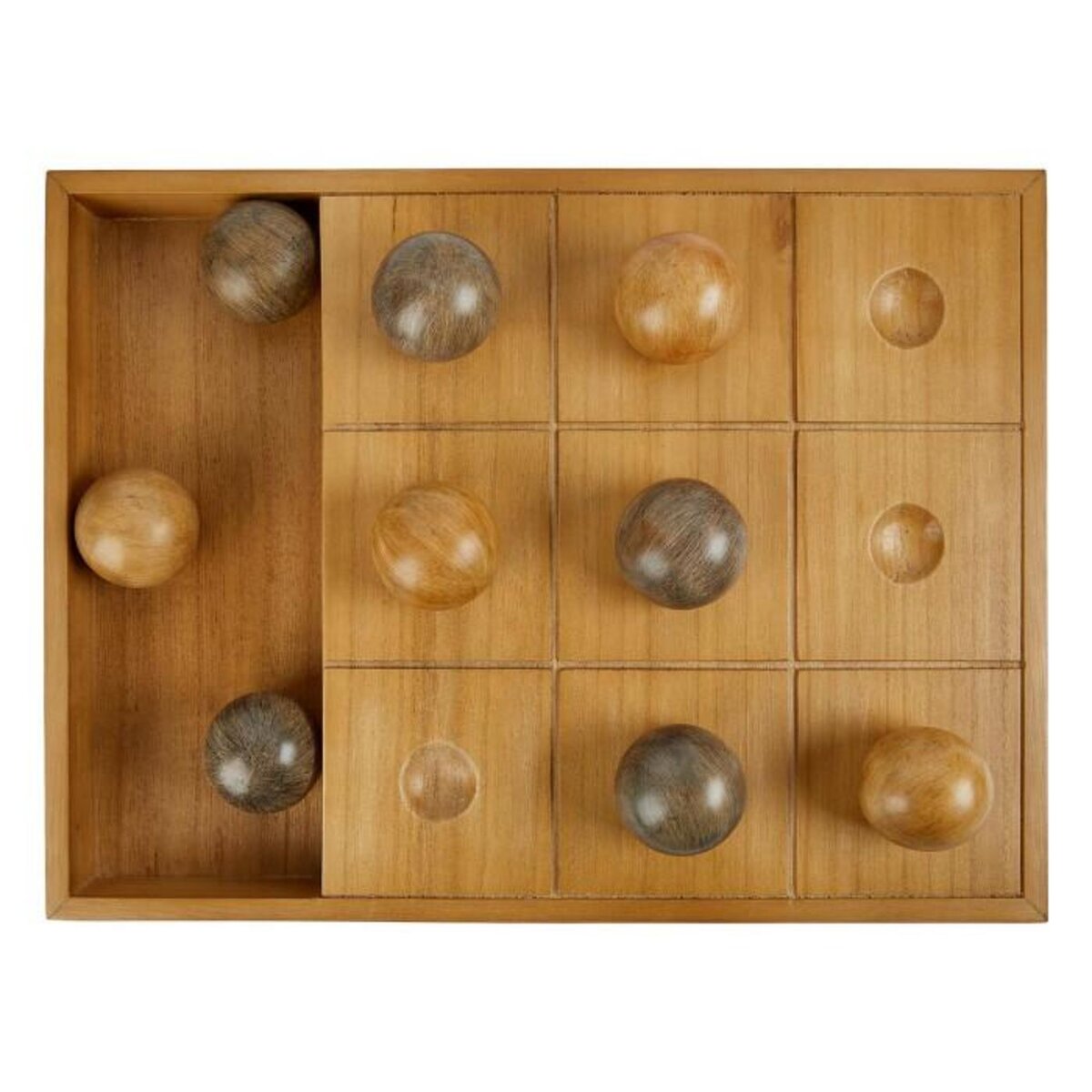 ATMOSPHERA Jeu de Morpion Déco en Bois  Jehan  40cm Naturel