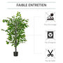 Voir la diapositive 6 : HOMCOM HOMCOM Arbre artificiel plante artificielle ficus H.1,35 m tronc branches liane lichen feuilles grand réalisme pot inclus