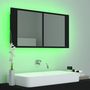 Voir la diapositive 4 : VIDAXL Armoire a miroir de salle de bain LED Noir 90x12x45 Acrylique