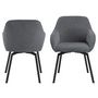 Voir la diapositive 4 : LISA DESIGN Juno - lot de 2 chaises pivotantes - pieds en acier - en tissu